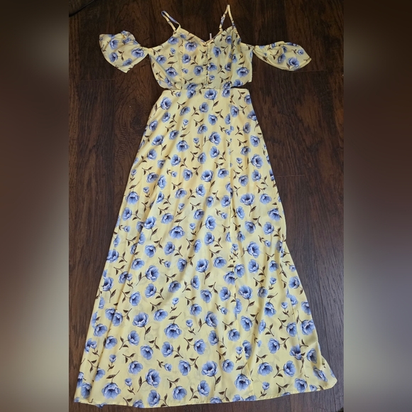 Blu Pepper Dresses & Skirts - Floral Yellow Maxi Dress